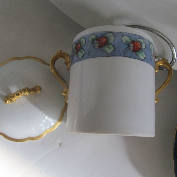 Hand painted Porcelain Jam Jar Condensed Milk Container Fessler Vienna Austria - Picture 3 of 5